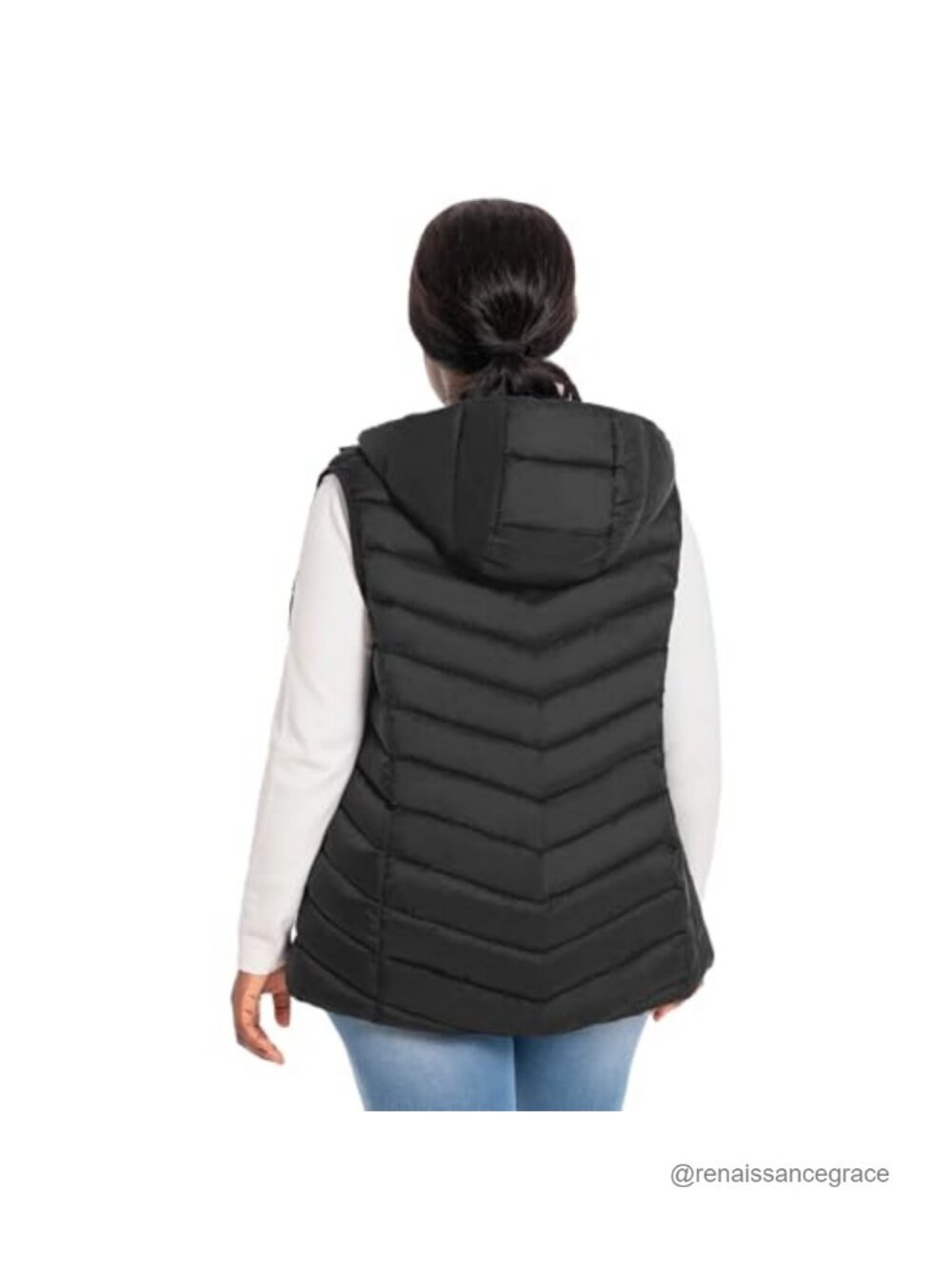 Packable Puffer Vest Plus Size 1X-6X Hooded Lightweight Quilted